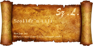 Szollás Lili névjegykártya
