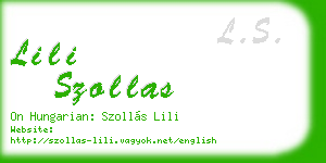 lili szollas business card