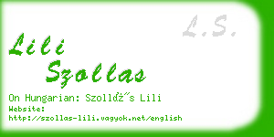 lili szollas business card